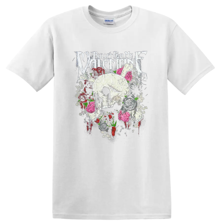 Bullet for My Valentine skull and roses graphic print T - White