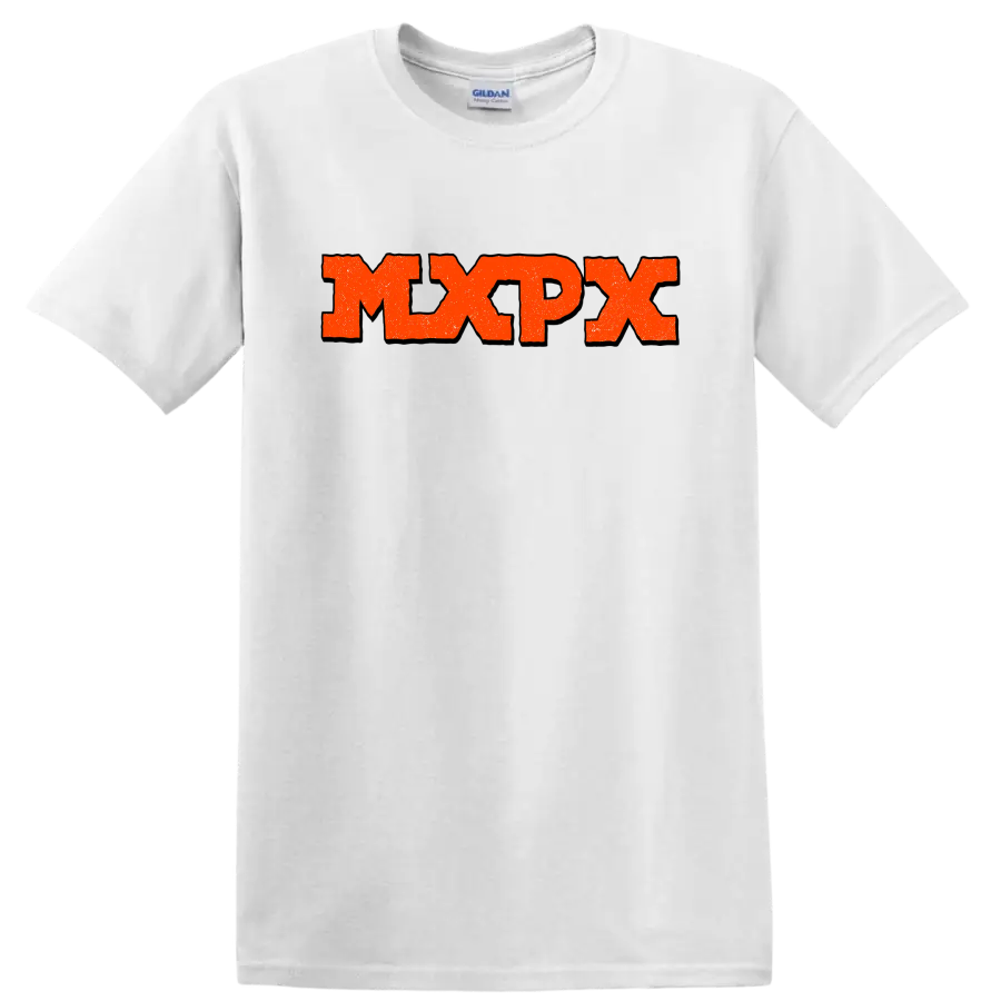 MxPx distressed punk rock band logo graphic on a White T Shirt