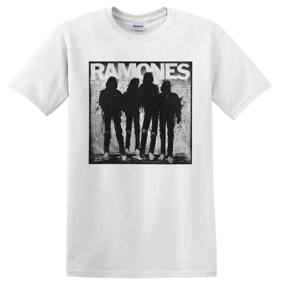 Ramones punk rock band vintage graphic print on a White T Shirt