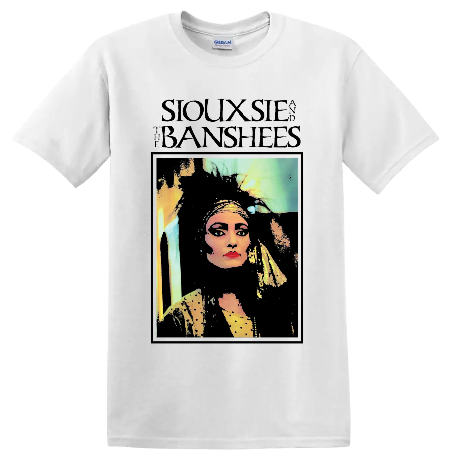 Siouxsie and the Banshees punk rock portrait graphic on a White T Shirt